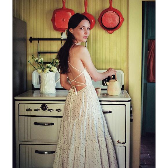 Christy Dawn Dresses & Skirts - CHRISTY DAWN Delphine Maxi Backless Dress in Pearl Aster Garden Print NWT SMALL